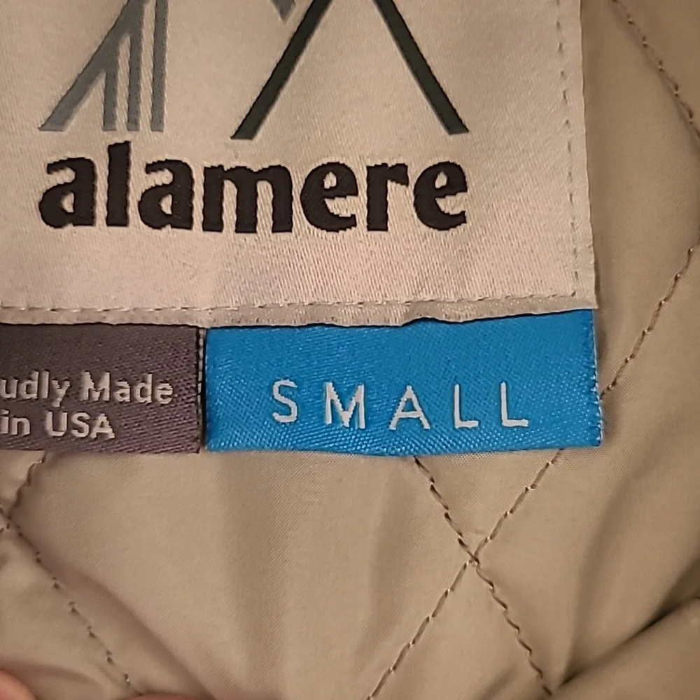 ALAMERE Dark‎ Grey Black Polyester USA Sz Small Mens Full Zip Casual Jacket
